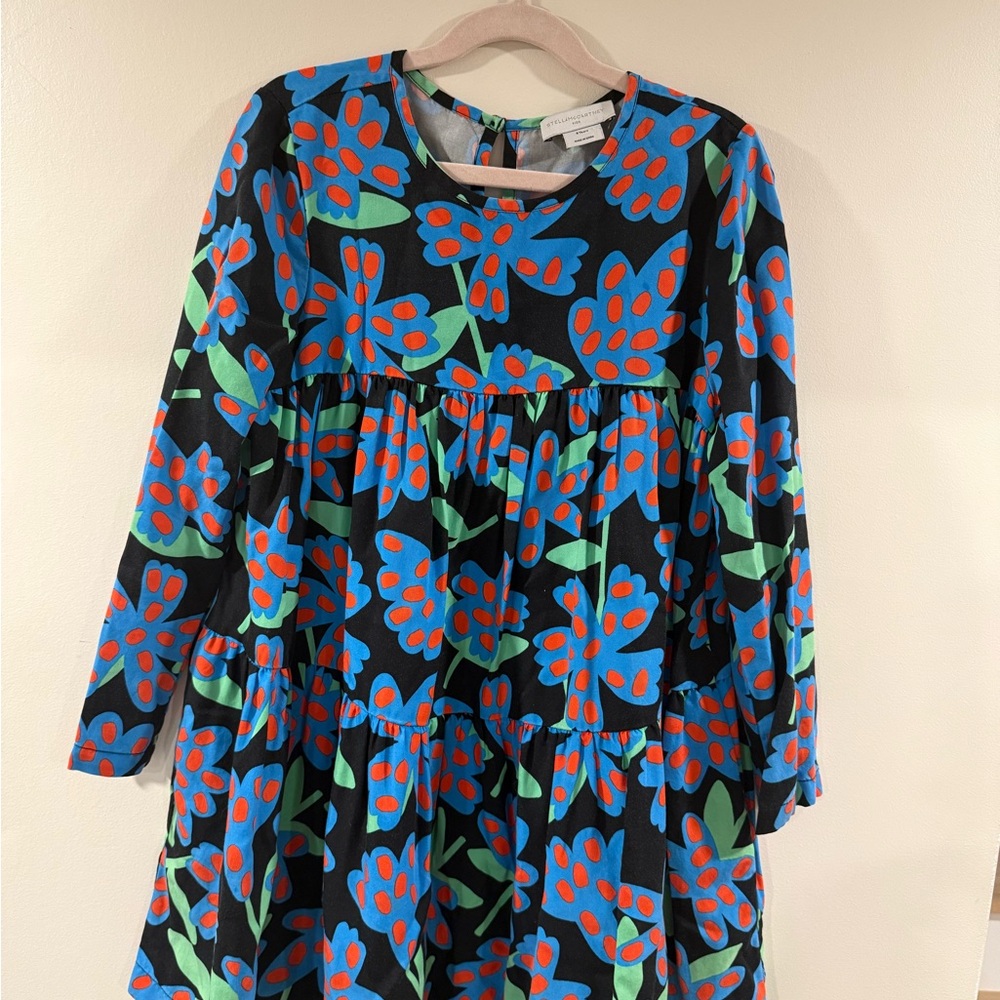 Stella McCartney Kids Floral Dress - Black, Blue, and Red